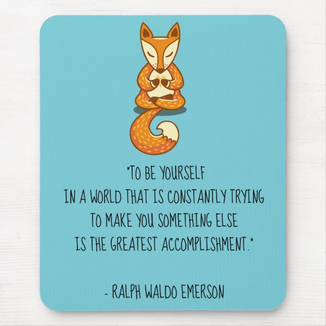 Tapis De Souris Soyez vous Emerson Citation avec Fox (Devant)
