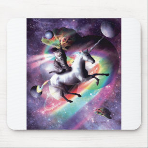 Tapis De Souris Space Cat Riding Unicorn - Laser, Tacos, Rainbow