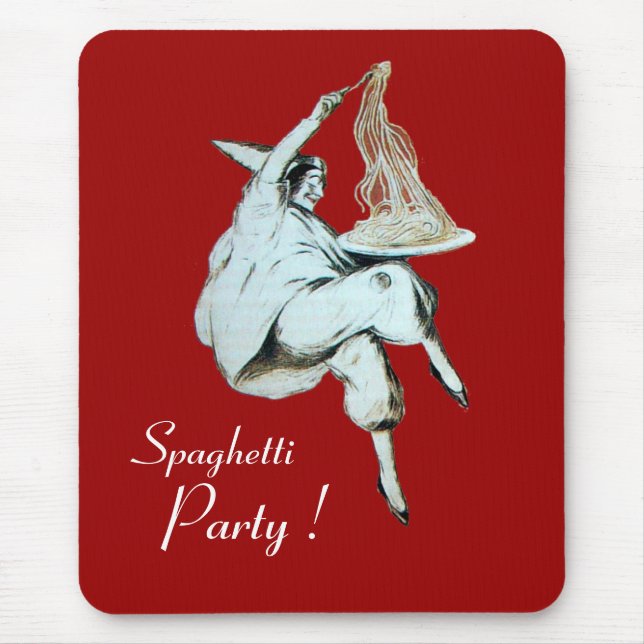 Tapis De Souris SPAGHETTI PARTY ITALIAN KITCHEN, RESTAURANT rouge (Devant)