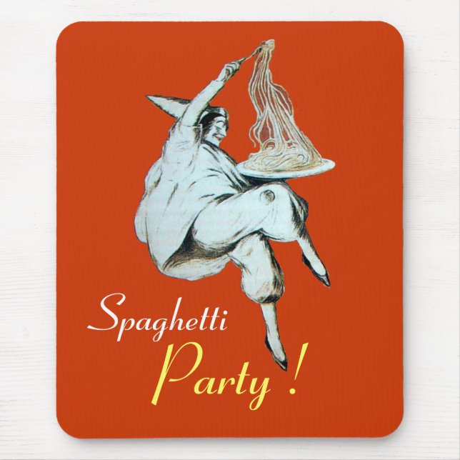 Tapis De Souris SPAGHETTI PARTY ITALIAN KITCHEN, RESTAURANT rouge (Devant)