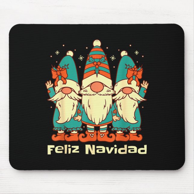 Tapis De Souris Spanish Christmas Gnomes Feliz Navidad  (Devant)