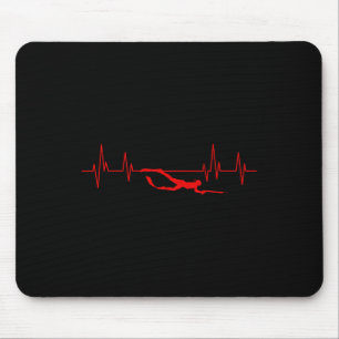 Tapis De Souris SpearFishing Heartbeat Plongée Spearpêchman Hunti