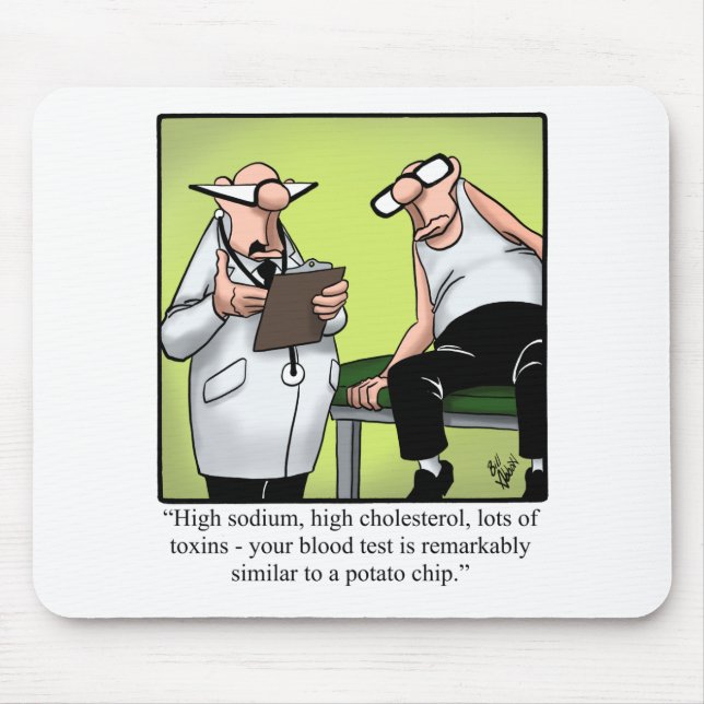 Tapis De Souris Spectacles amusants Humour de dessin de santé Médi (Devant)