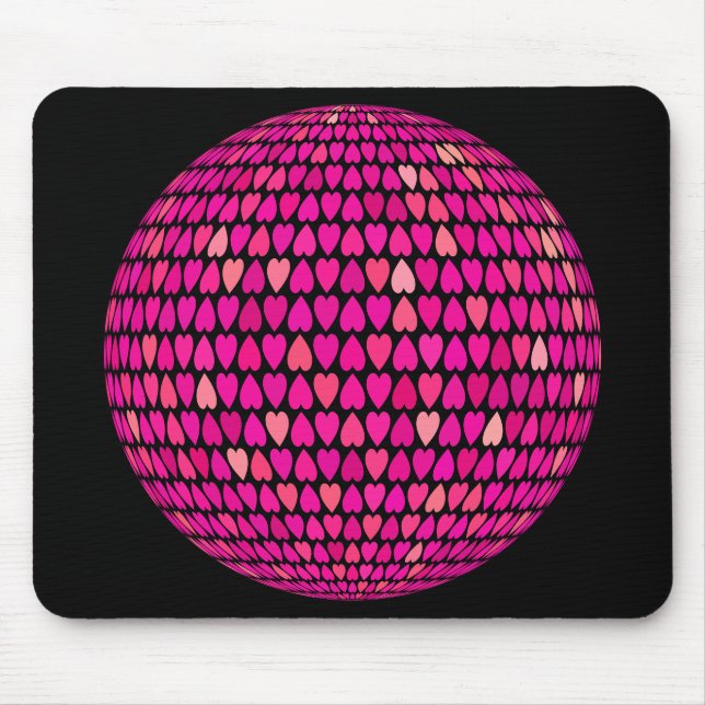 Tapis De Souris Sphère des Coeurs Alternatifs Prismatiques (Devant)