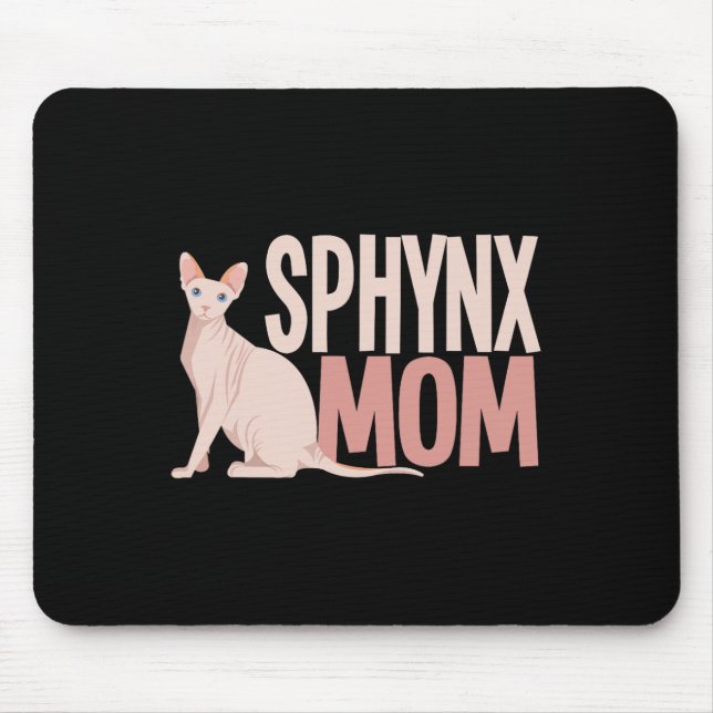 Tapis De Souris Sphynx Maman Chat Sphinx Chat sans cheveux Proprié (Devant)