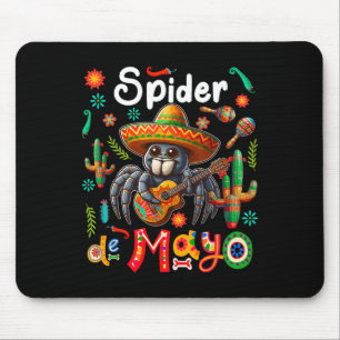 Tapis De Souris Spider Cinco De Mayo Mexicaine Sombrero Couleur Gu
