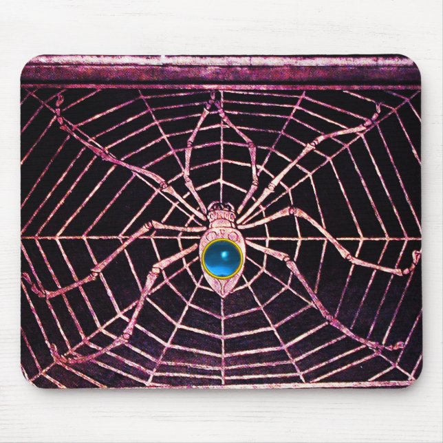 Tapis De Souris SPIDER ET WEB Bleu Sapphire Noir (Devant)