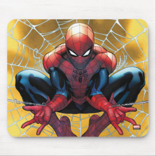 Tapis De Souris Spider-Man Assis Dans Un Web