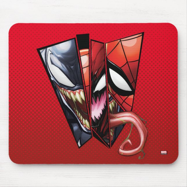 Tapis De Souris Spider-Man | Vénom, Carnage et découpe Spider-Man (Devant)