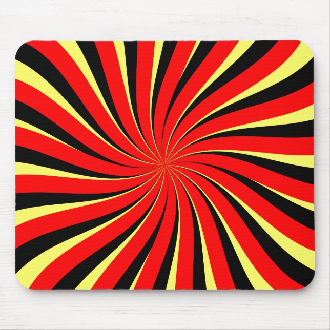 Tapis De Souris Spiral noir rouge jaune (Devant)