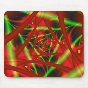 Tapis De Souris Spirale du réseau neuronal rouge et vert