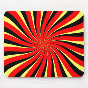 Tapis De Souris Spirale Noir Rouge Jaune