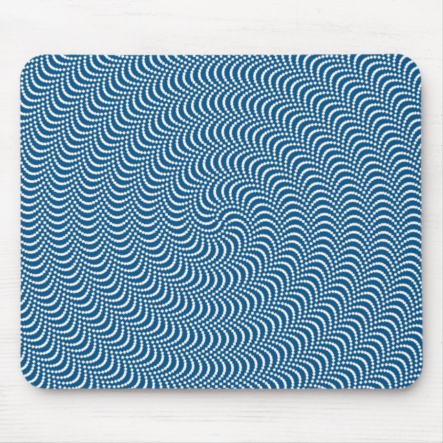 Tapis De Souris Spirale psychédélique en bleu (Devant)