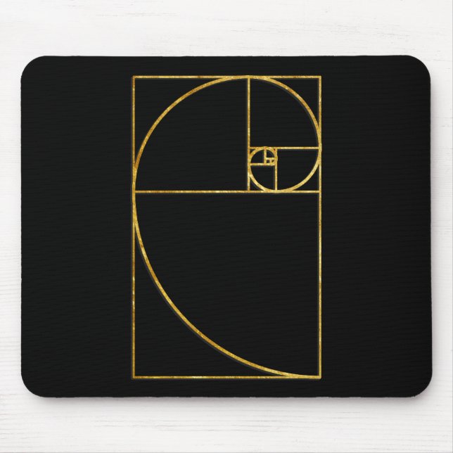 Tapis De Souris Spirale sacrée de Fibonacci de rapport d'or (Devant)