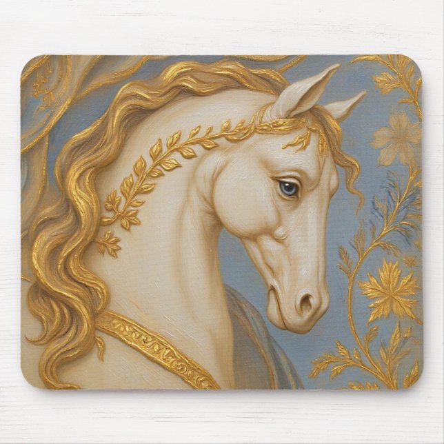 Tapis De Souris Spirit of Gold - Majestic White Stallion Art Mouse (Devant)
