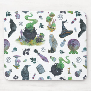 Tapis De Souris Spooky Witch Pattern