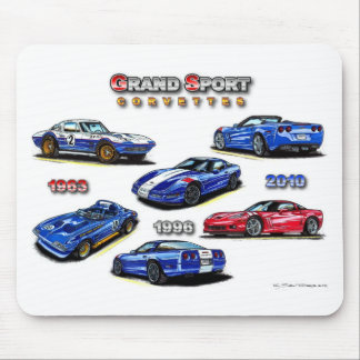Tapis De Souris Sport grand Corvette 1963, 1996, 2010