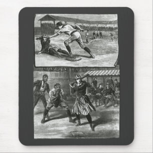 Tapis De Souris Sports vintages, équipes victoriennes de baseball 