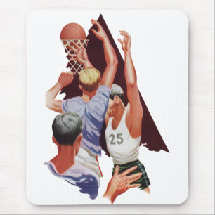 Tapis De Souris Sports vintages, joueurs de basket-ball dans un je