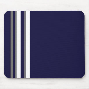 Tapis De Souris Sporty Blue Grey & White Strip Souse Pad