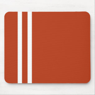Tapis De Souris Sporty Orange et Double Bande Blanche