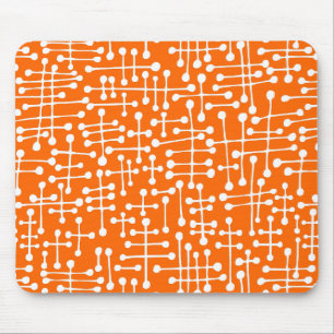 Tapis De Souris Spots connectés - Blanc sur orange