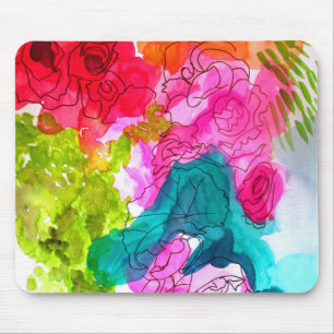Tapis De Souris Spring Flowers watercolour abstract
