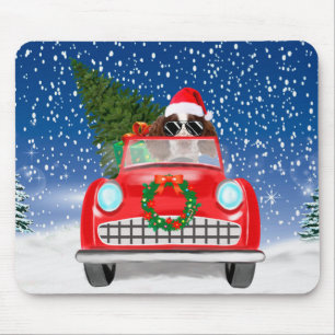 Tapis De Souris Springer Anglais Spaniel Chien Voiture En Neige No