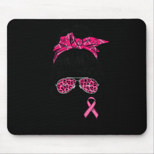Tapis De Souris Squad Messy Bun Pink Warrier Cancer du sein