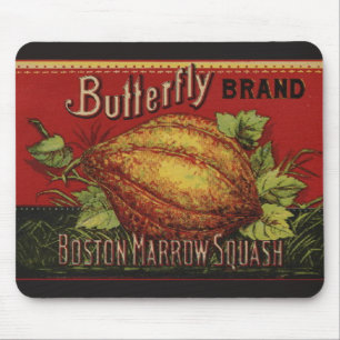 Tapis De Souris Squash Antique Végétal Étiquette Can