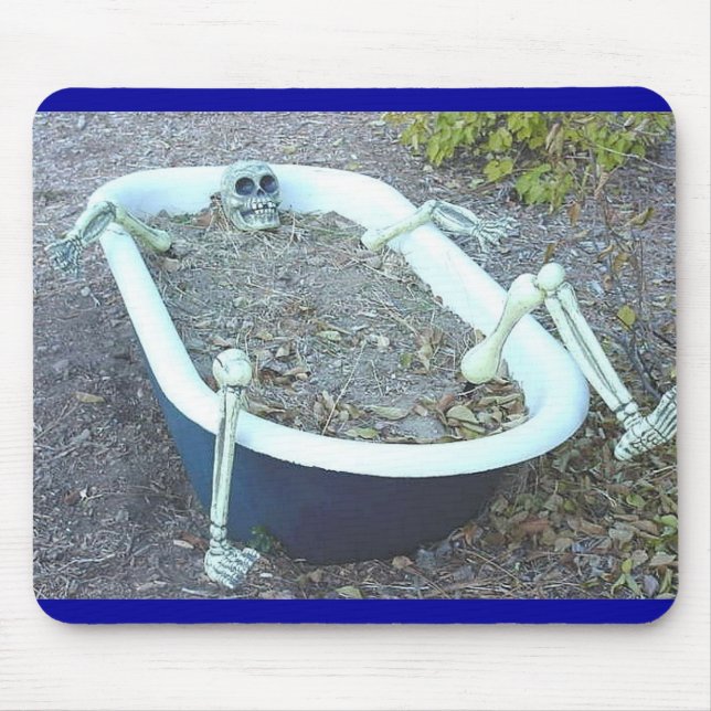 Tapis De Souris Squelette dans la baignoire Mousepad (Devant)