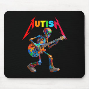 Tapis De Souris Squelette de l'autisme Guitare Rock Puzzle Musique