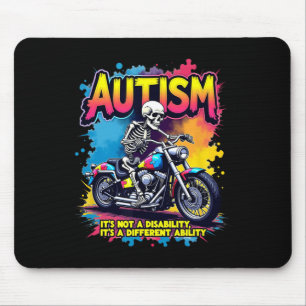 Tapis De Souris Squelette de motard à moto Puzzle Autisme Awa