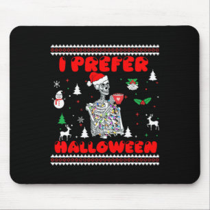 Tapis De Souris Squelette Je Préfère Halloween laide pull de Noël
