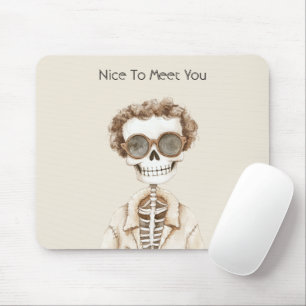 Tapis De Souris Squelette Lunettes Grand Sourire Enchanté