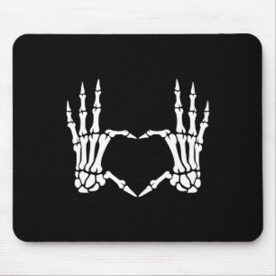 Tapis De Souris Squelette Mains Coeur Signer Retro Costume Hallowe