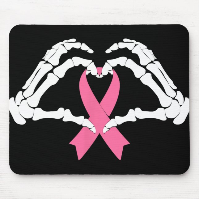 Tapis De Souris Squelette Mains Tenant Ribbon Halloween Costume Ha (Devant)