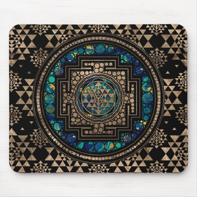 Tapis De Souris Sri Yantra/marbre et or de Sri Chakra (Devant)