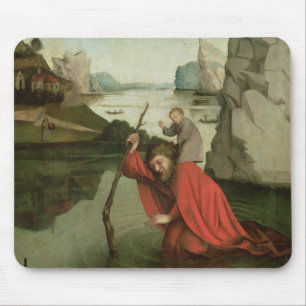 Tapis De Souris St Christopher portant l'enfant du Christ