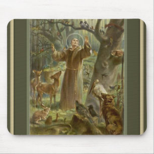 Tapis De Souris St Francis d'Assisi avec des animaux