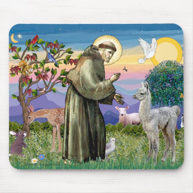 Tapis De Souris St Francis et Llama Baby (Devant)