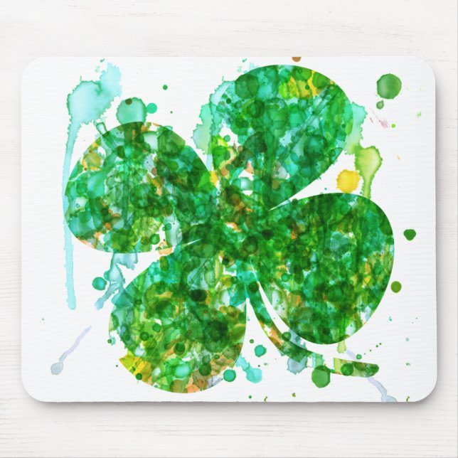 Tapis De Souris St. Patricks Day Art Shamrock Abstrait (Devant)