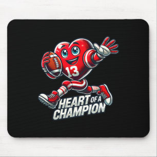 Tapis De Souris St-Valentin Cœur de champion de football Design