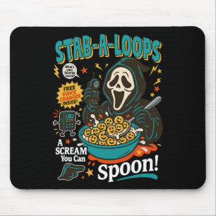 Tapis De Souris Stab-a-loops Horror Cereal Box Halloween Killer Br