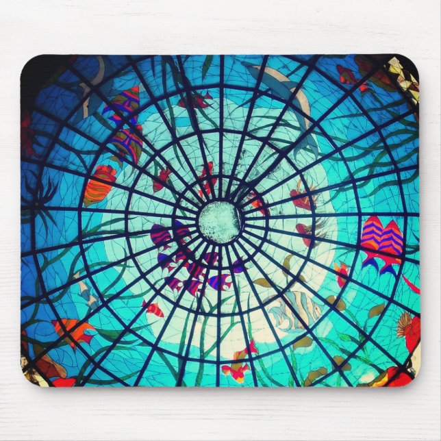 Tapis De Souris Stained glass ocean tropical fish (Devant)