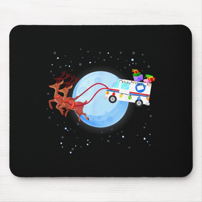Tapis De Souris Stal Worker Christmas Mail Truck Funny Mailman Gif (Devant)
