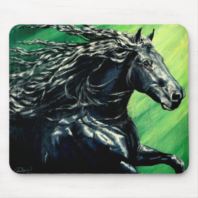 Tapis De Souris Stallion friésien noir (Devant)