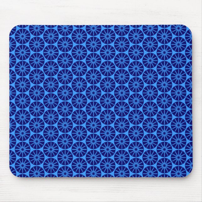 Tapis De Souris Star Wheel Motif - Navy Blue sur Blue 3399FF (Devant)