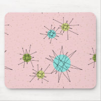 Starbursts atomique iconique rose Mousepad