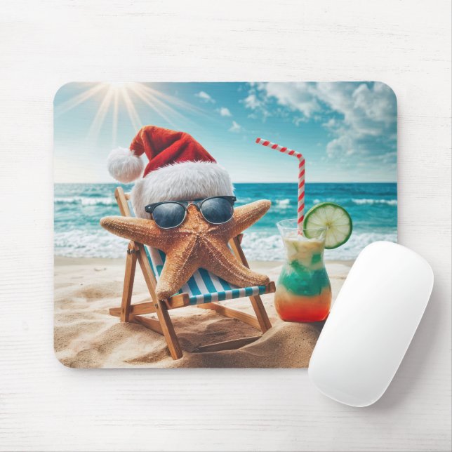 Tapis De Souris Starfish de Noël avec Cocktail (Avec souris)